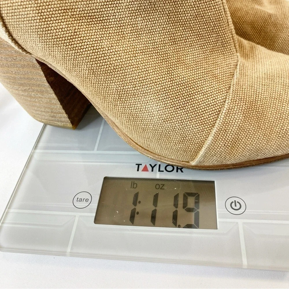 Rag & Bone Boot Bootie Newbury Classic Canvas size 9.5 Khaki Tan Beige Heels - Picture 13 of 13